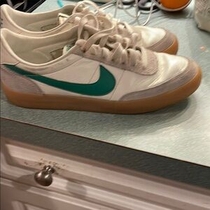 Nike White and Teal Sneakers
